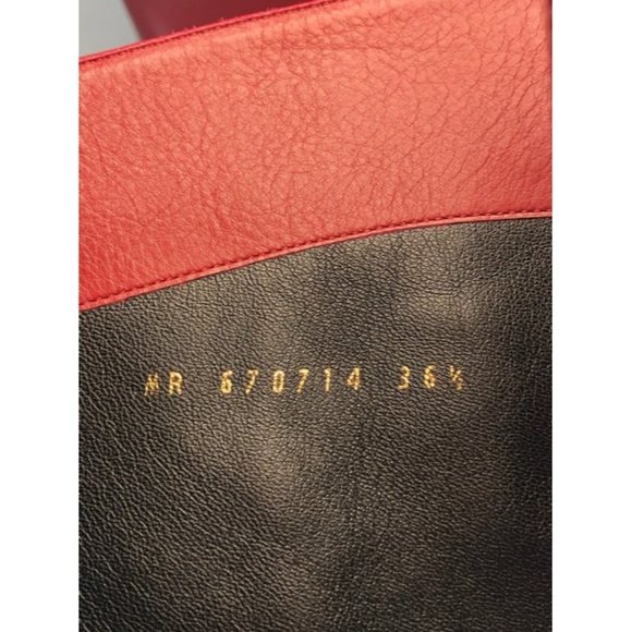 Saint Laurent Red 68 Knee-high Leather Boots - Picture 8 of 12